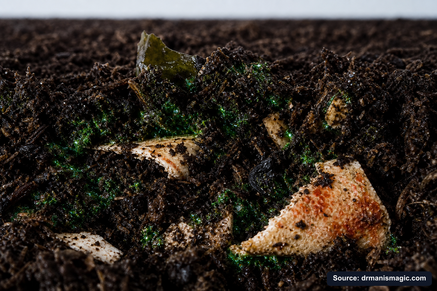Organic fertilizer feeding soil microbes around plant roots