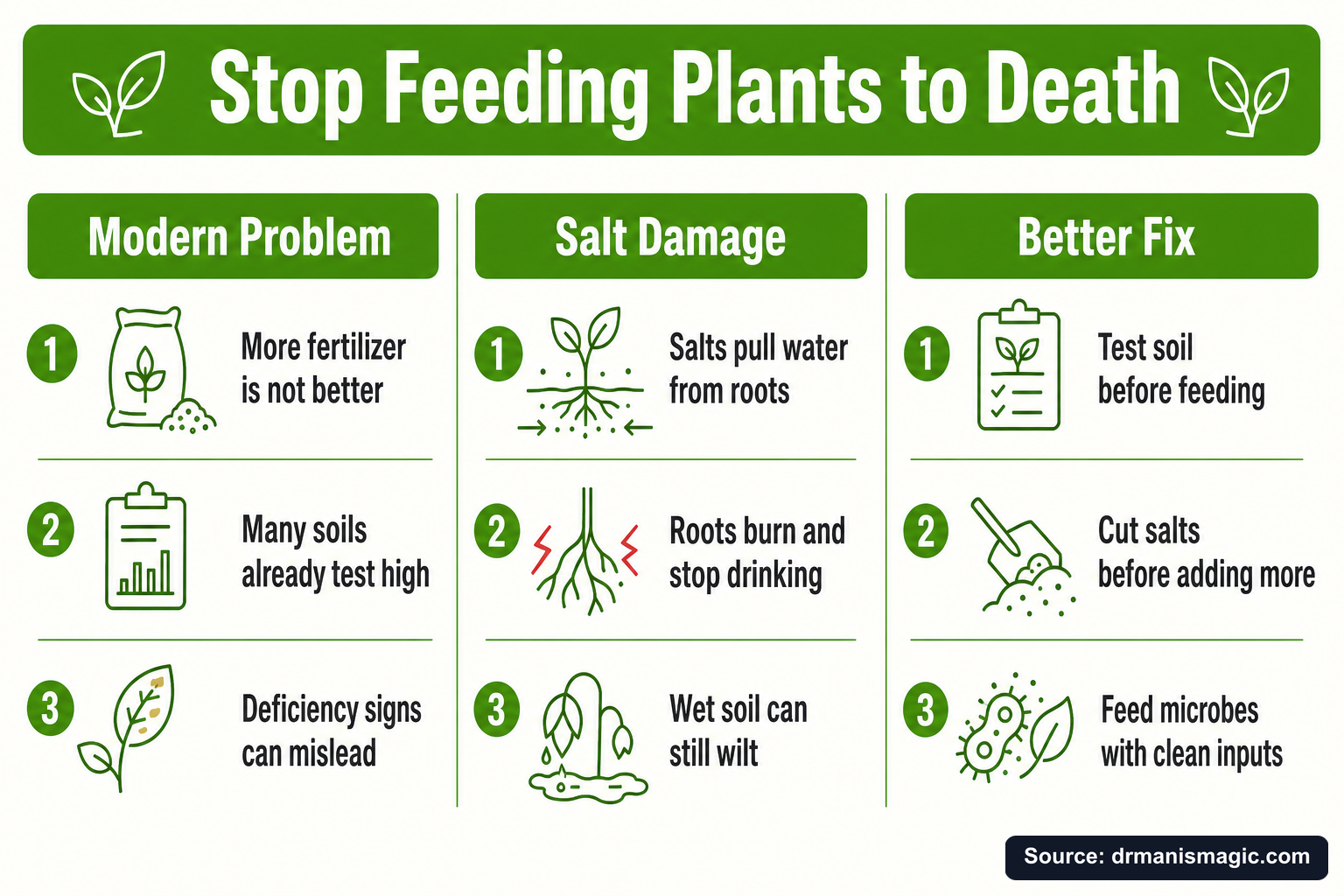Stop Feeding Plants to Death infographic