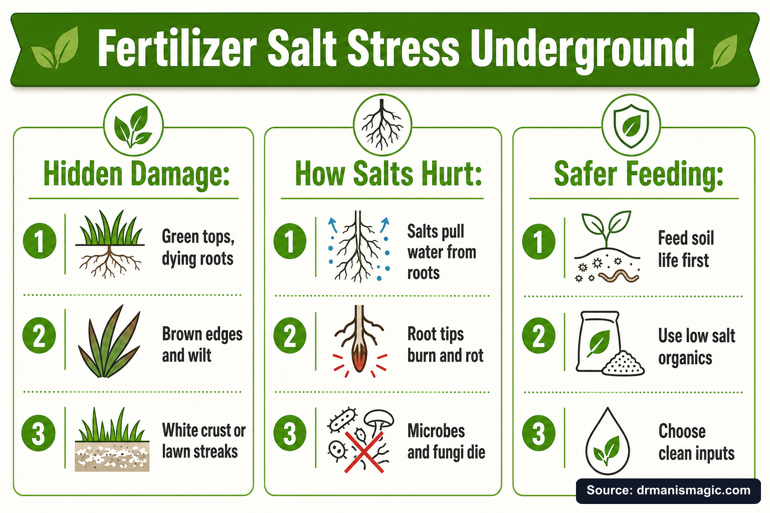 Fertilizer Salt Stress Underground infographic
