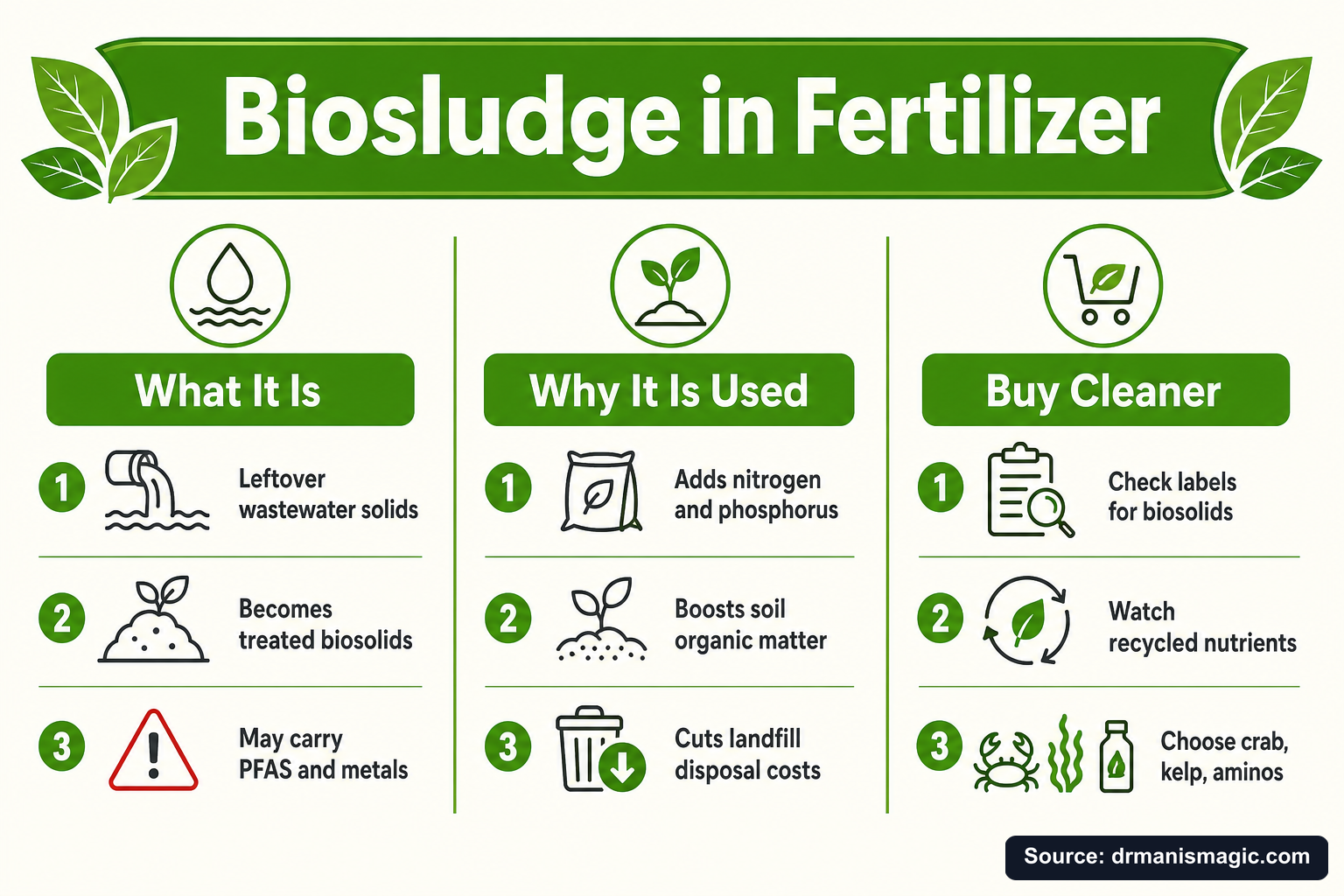 Biosludge in Fertilizer infographic