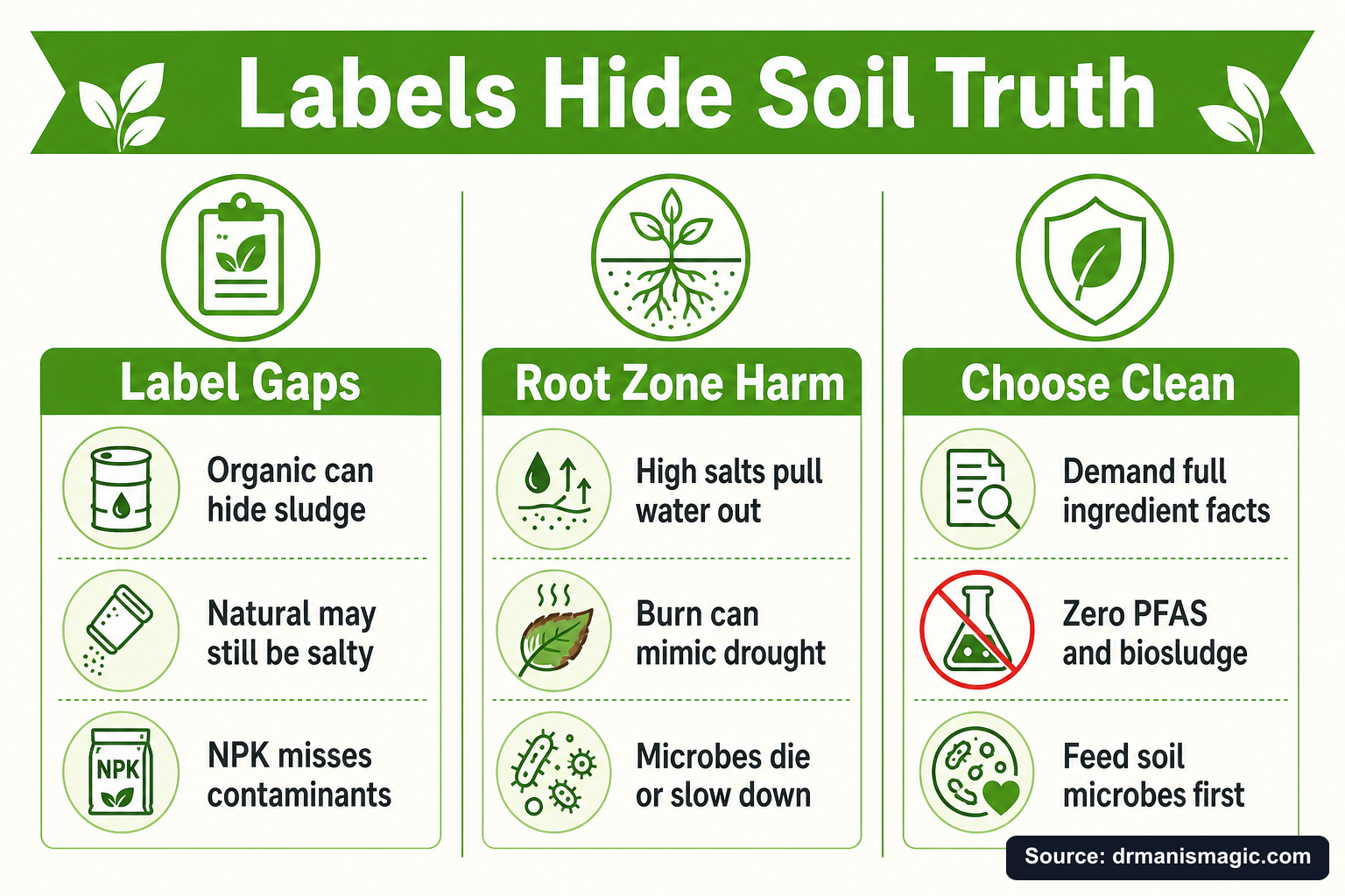 Labels Hide Soil Truth infographic