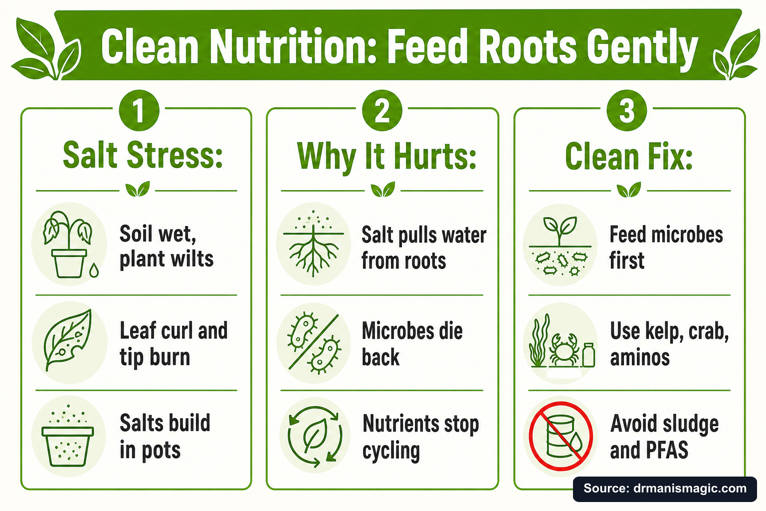 Clean Nutrition: Feed Roots Gently infographic