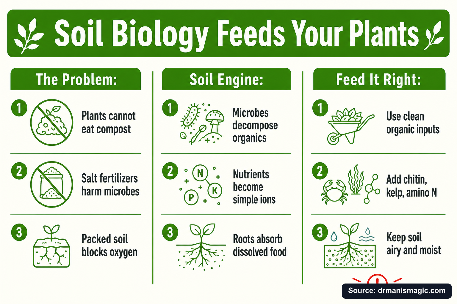 Soil Biology Feeds Your Plants infographic