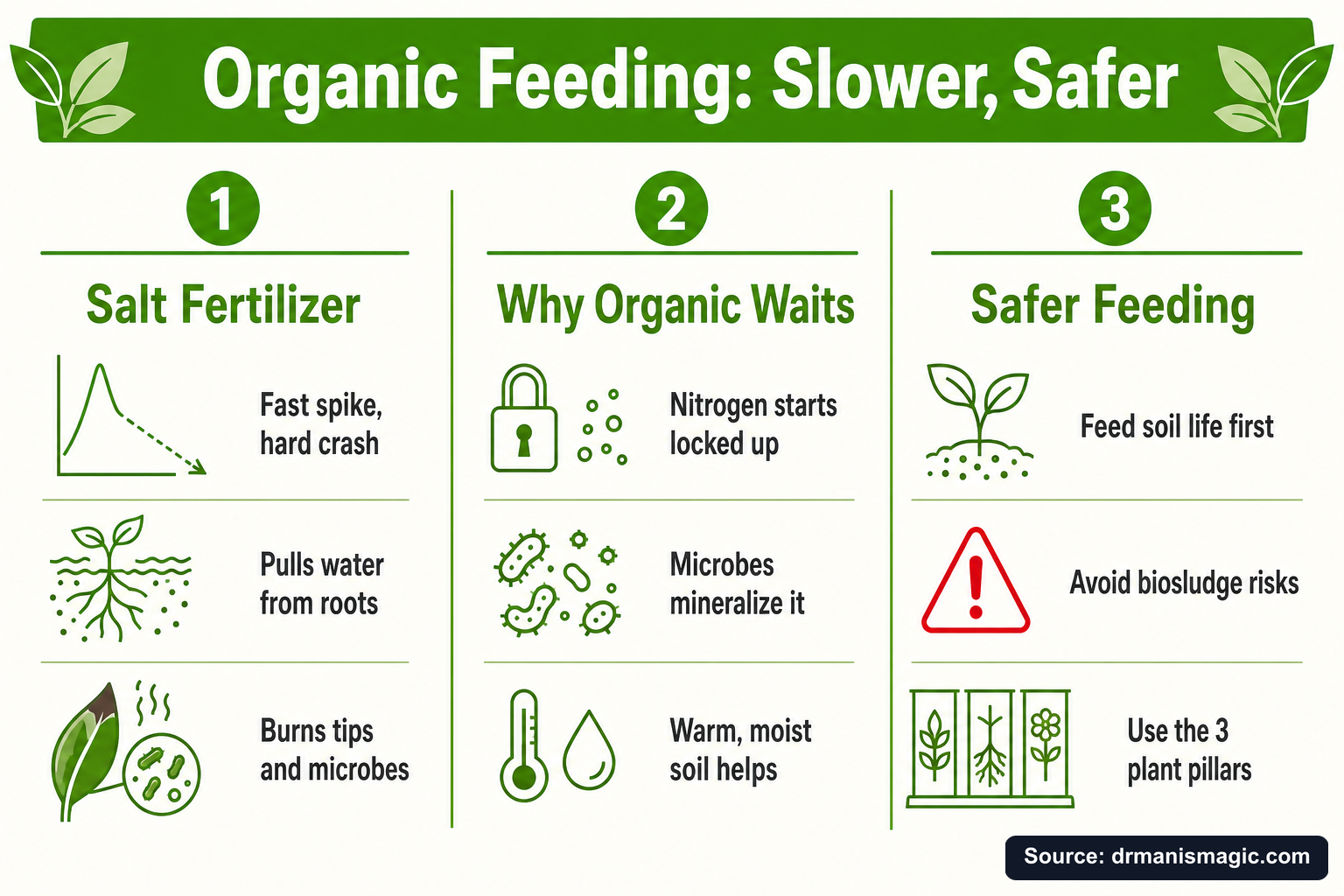 Organic Feeding: Slower, Safer infographic