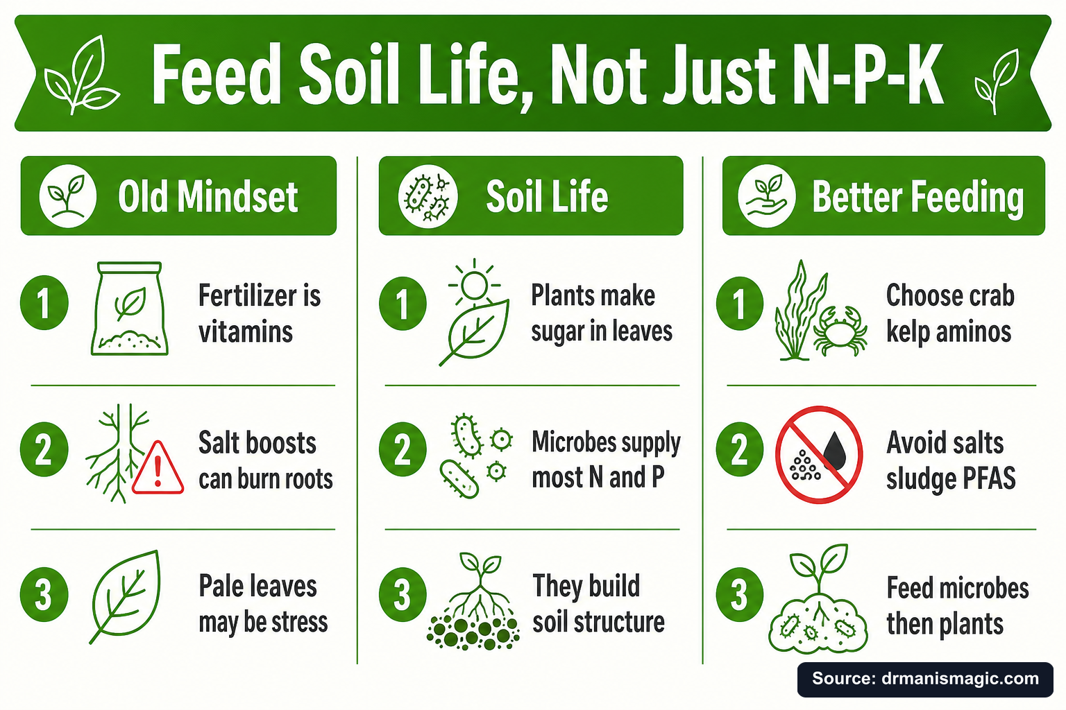 Feed Soil Life, Not Just N-P-K infographic