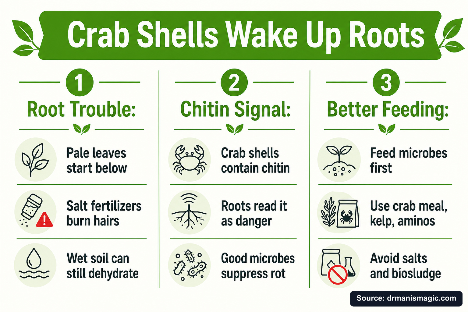 Crab Shells Wake Up Roots infographic
