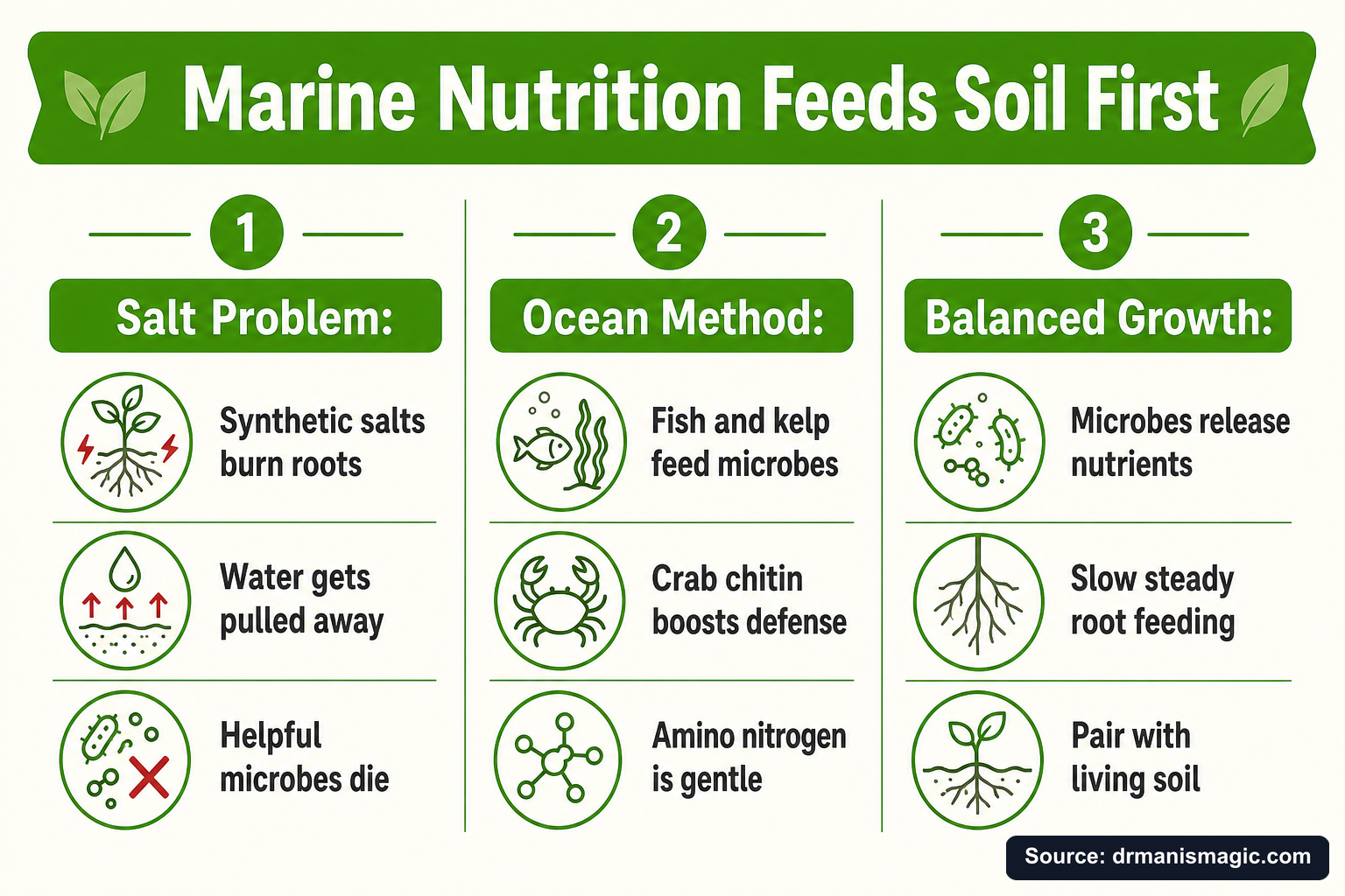 Marine Nutrition Feeds Soil First infographic