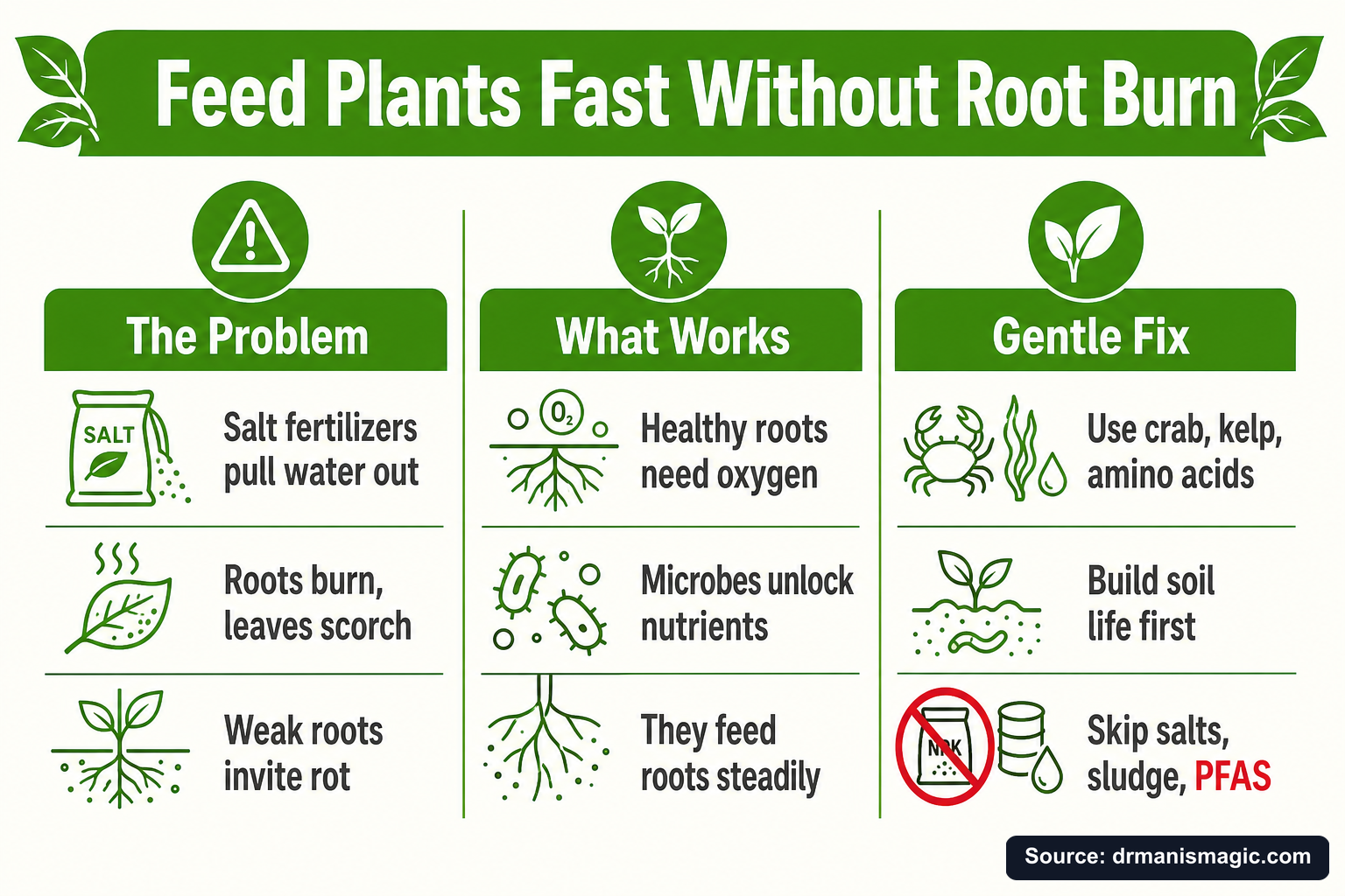 Feed Plants Fast Without Root Burn infographic
