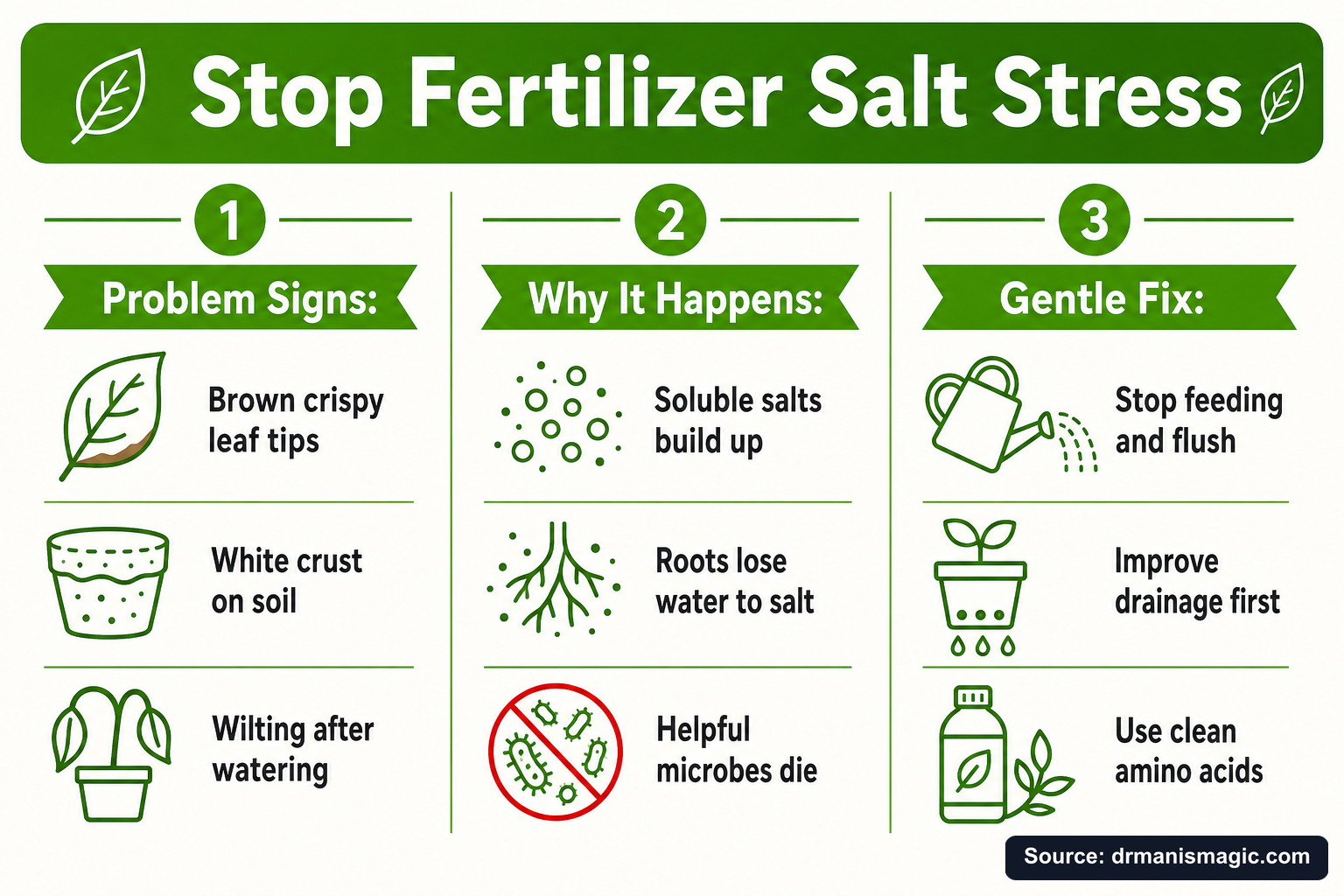 Stop Fertilizer Salt Stress infographic