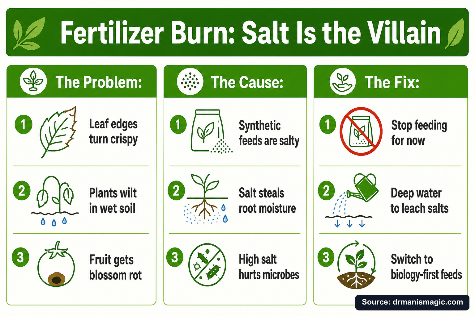 Fertilizer Burn: Salt Is the Villain infographic