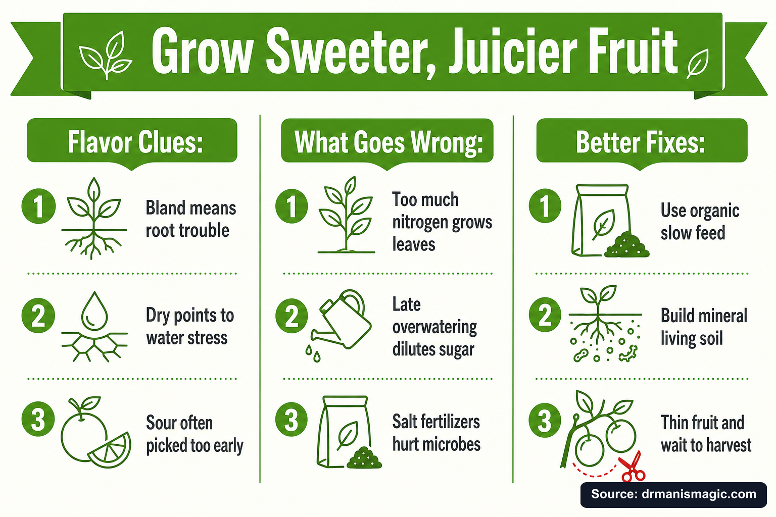 Grow Sweeter, Juicier Fruit infographic