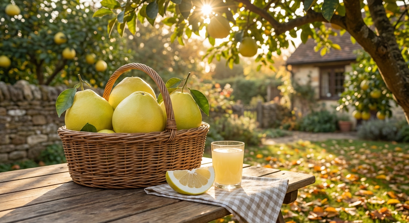 Bountiful harvest of Hirado Buntan Pomelo fruit in a basket