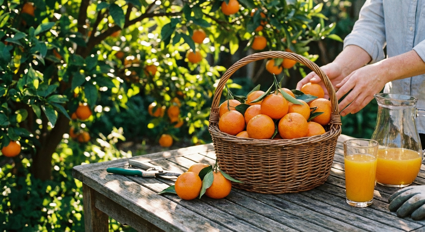 Bountiful harvest of Page Mandarin fruit in a basket