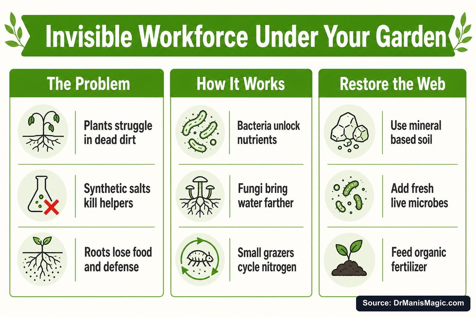 Invisible Workforce Under Your Garden infographic