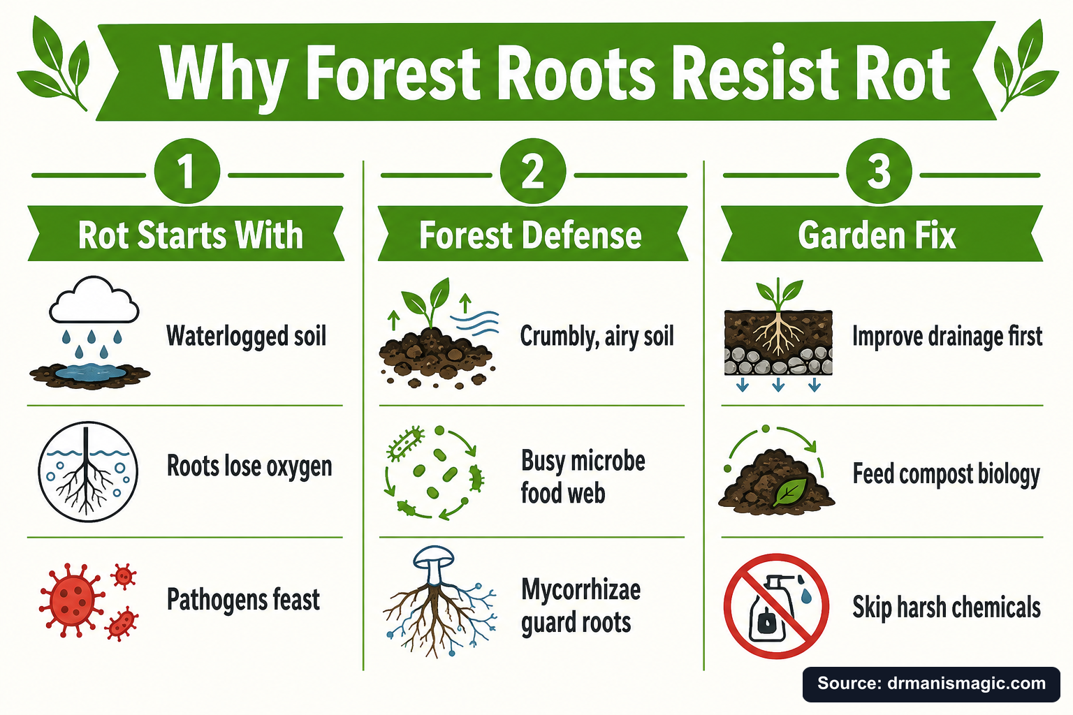 Why Forest Roots Resist Rot infographic