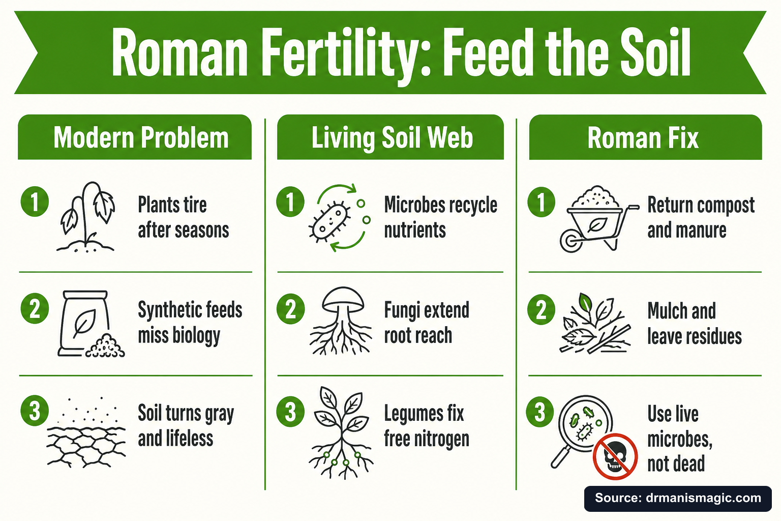 Roman Fertility: Feed the Soil infographic