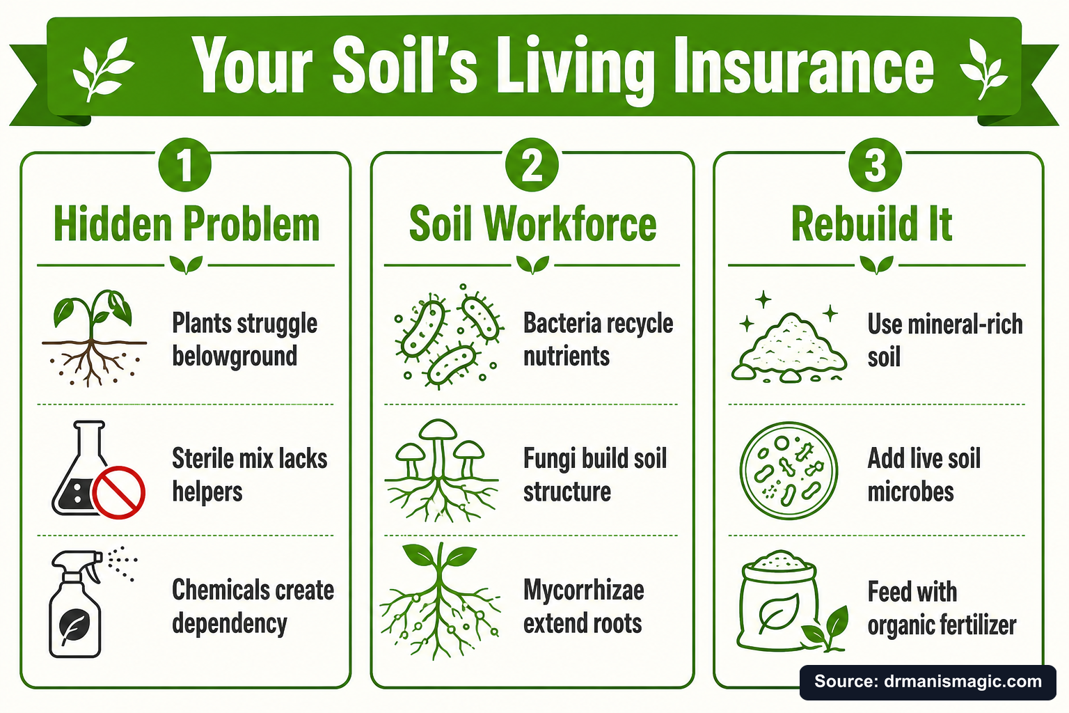 Your Soil's Living Insurance infographic