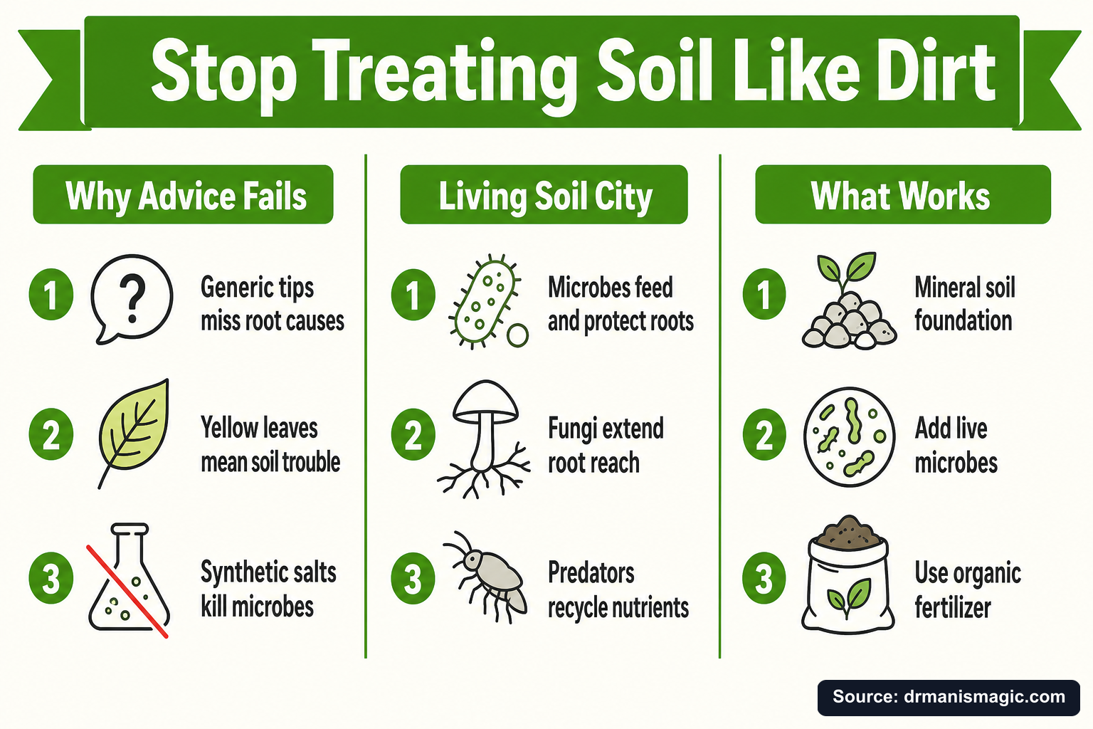 Stop Treating Soil Like Dirt infographic