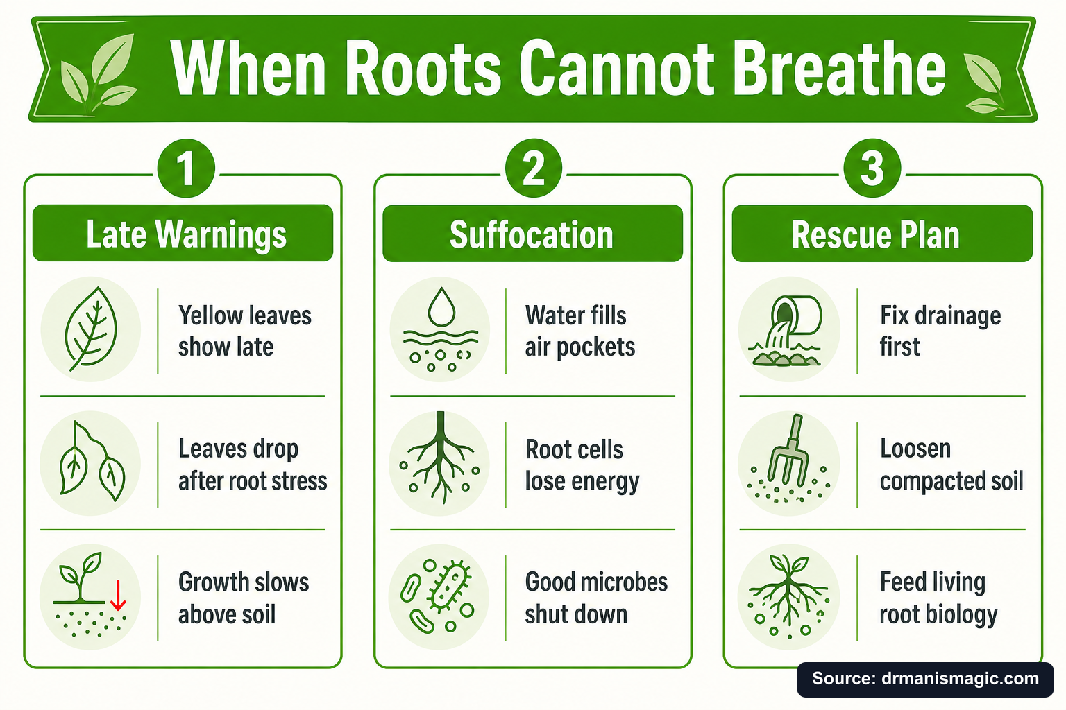 When Roots Cannot Breathe infographic