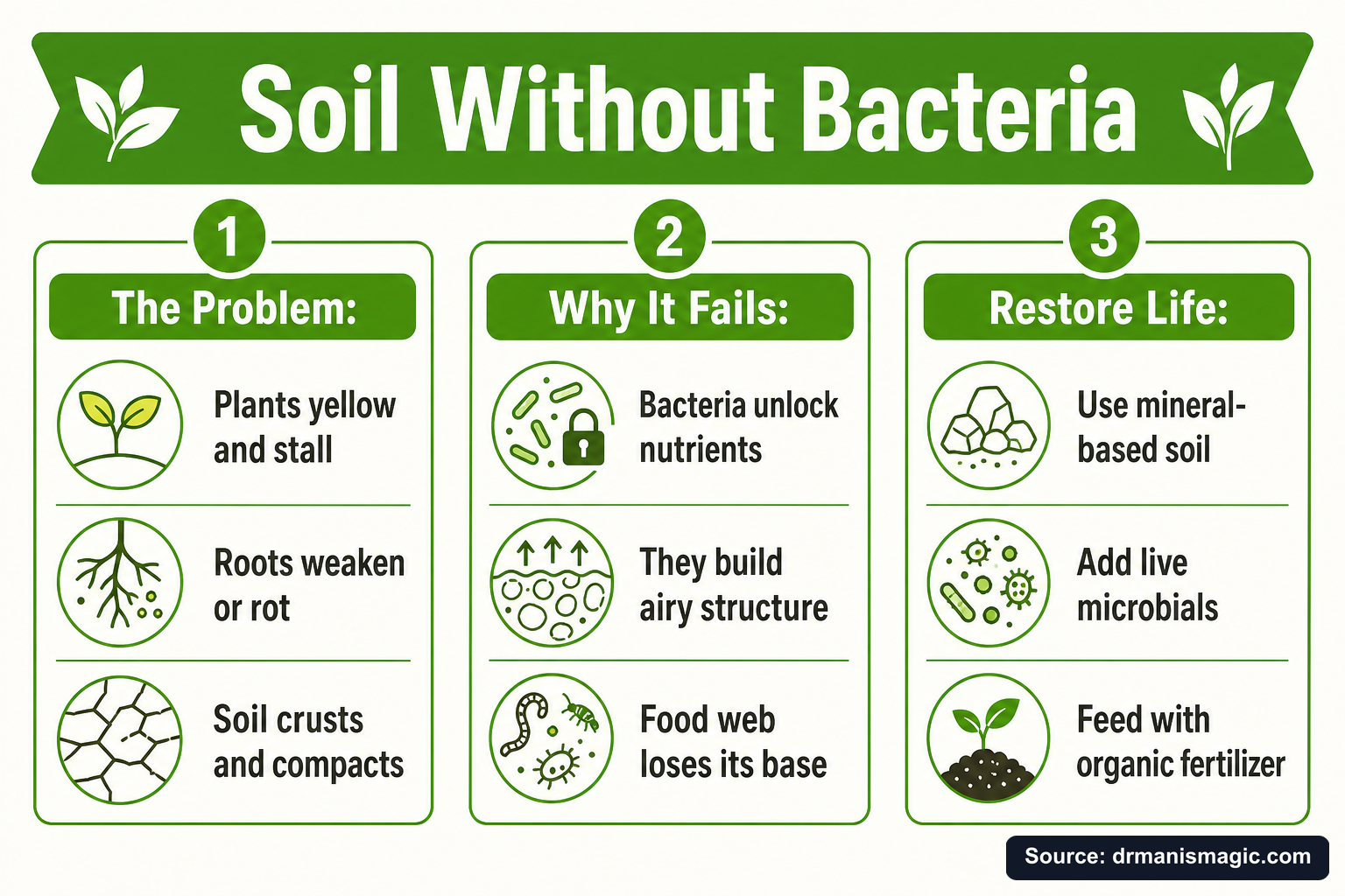 Soil Without Bacteria infographic