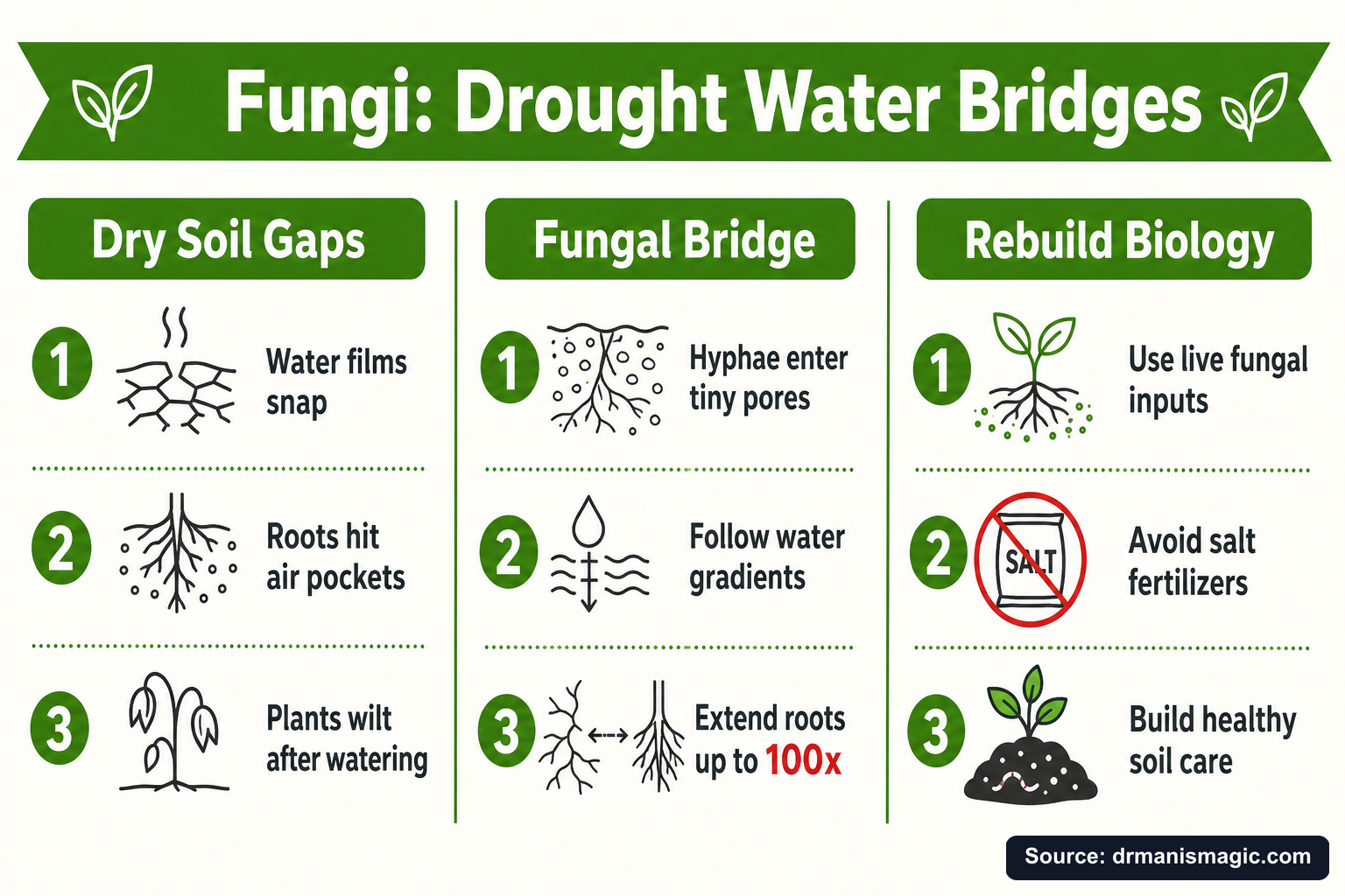 Fungi: Drought Water Bridges infographic