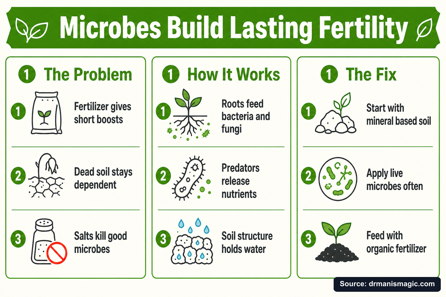 Microbes Build Lasting Fertility infographic
