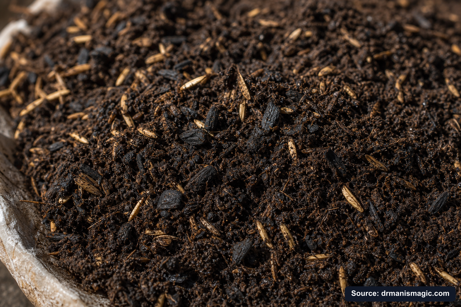 Macro close-up of premium mineral-based potting soil texture