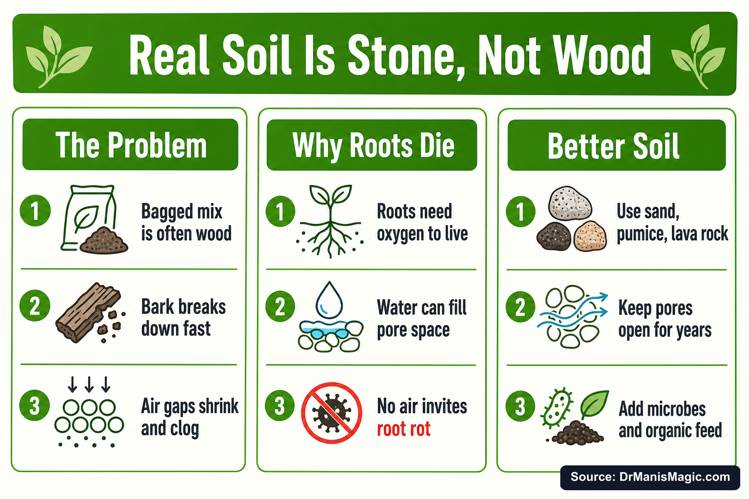 Real Soil Is Stone, Not Wood infographic