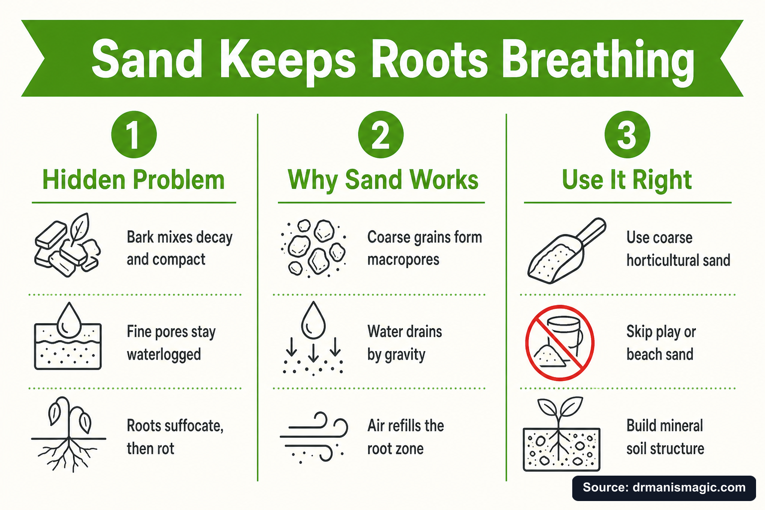 Sand Keeps Roots Breathing infographic