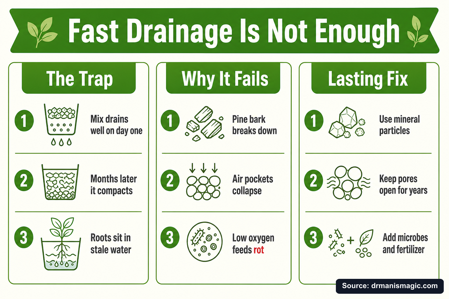 Fast Drainage Is Not Enough infographic